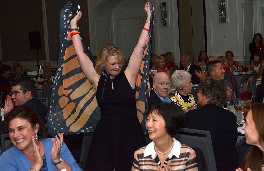 Co-Chairwoman Veronica Brady makes her grand entrance at the 29th Annual Girls Inc. Celebration Luncheon: Girl Power on March 31 at The Ritz-Carlton, Sarasota.