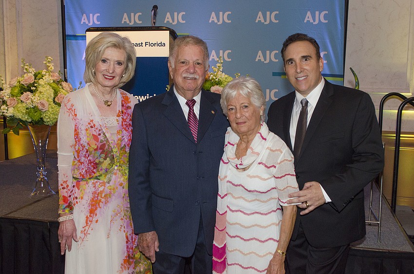 AJC West Coast Florida Regional President Anne Virag, Honorees Irv and Marilyn Naiditch and AJC West Coast Florida Regional Director Brian Lipton