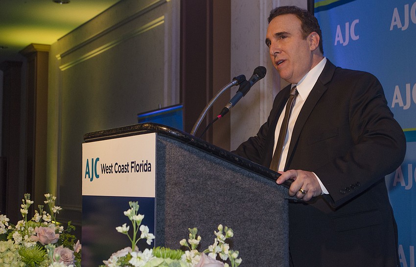 Brian Lipton welcomes guests at the AJC National Legacy of Leadership Award Dinner on April 2 at Michael’s On East.