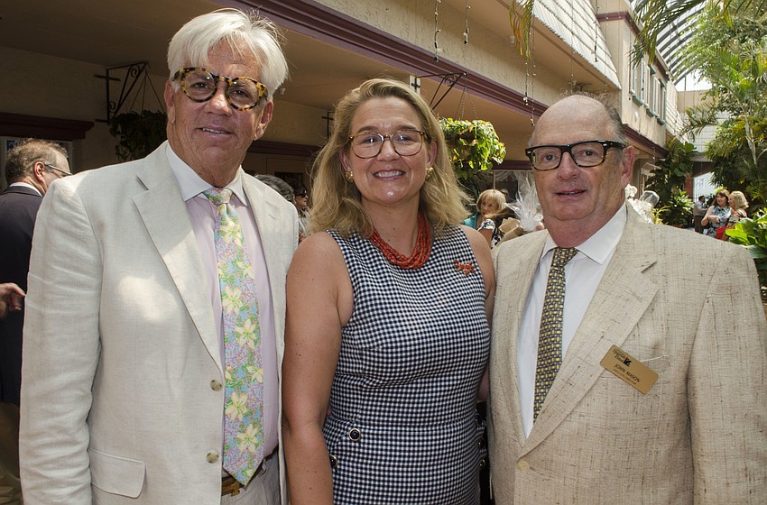 Scott George, Pauline Joerger and Historic Spanish Point Executive Director John Mason