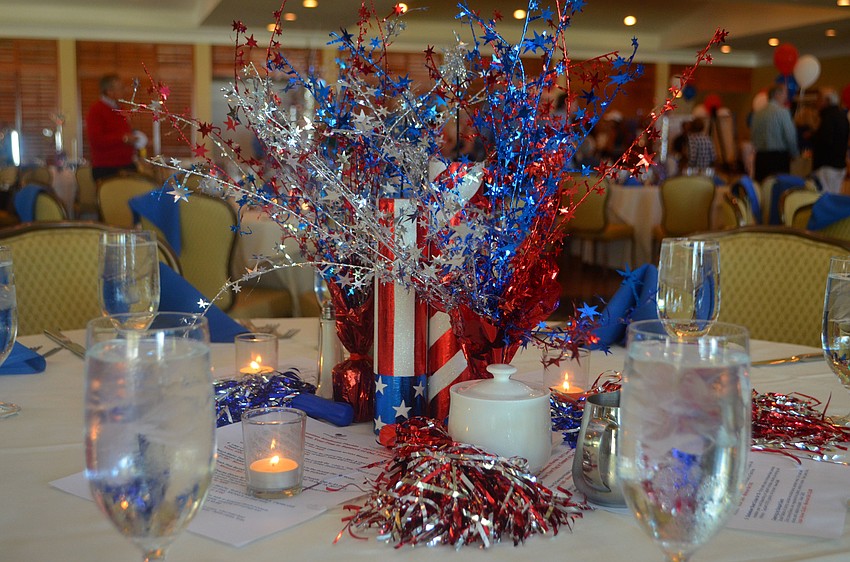 Festive centerpieces decorated each table.