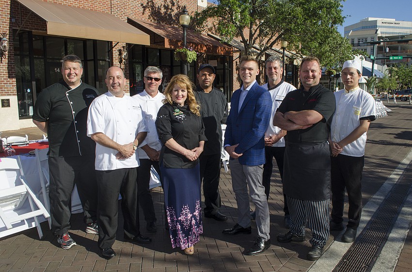 Chefs Marc Ganz, Chris Covelli, Paul Mattison, Mara Cristiani, Alex Vasquez, Sam Ray, Mike Donohue, Laszlo Brevardi and Allan Yu
