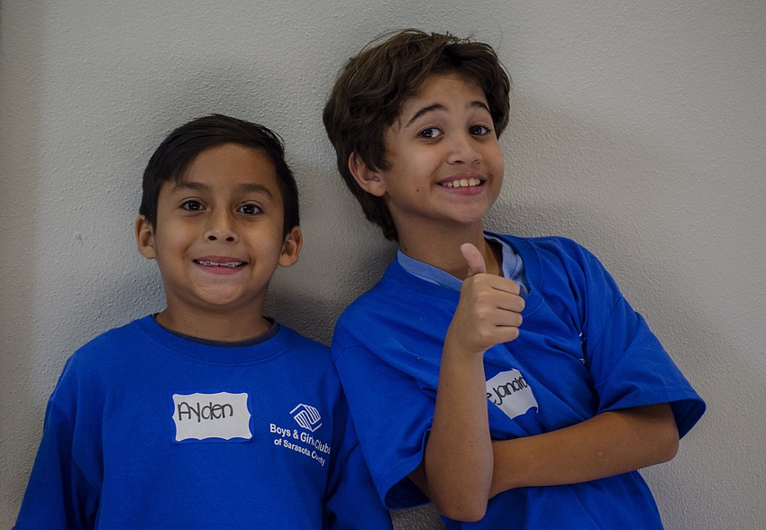 Ayden and Alejandro welcomed guests to the event.