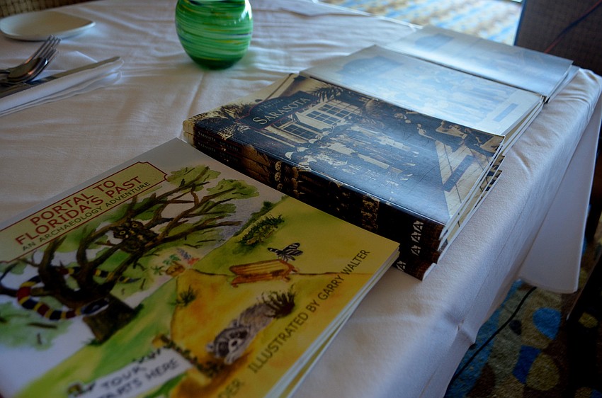 Amy Elder had her books for sale at the luncheon.