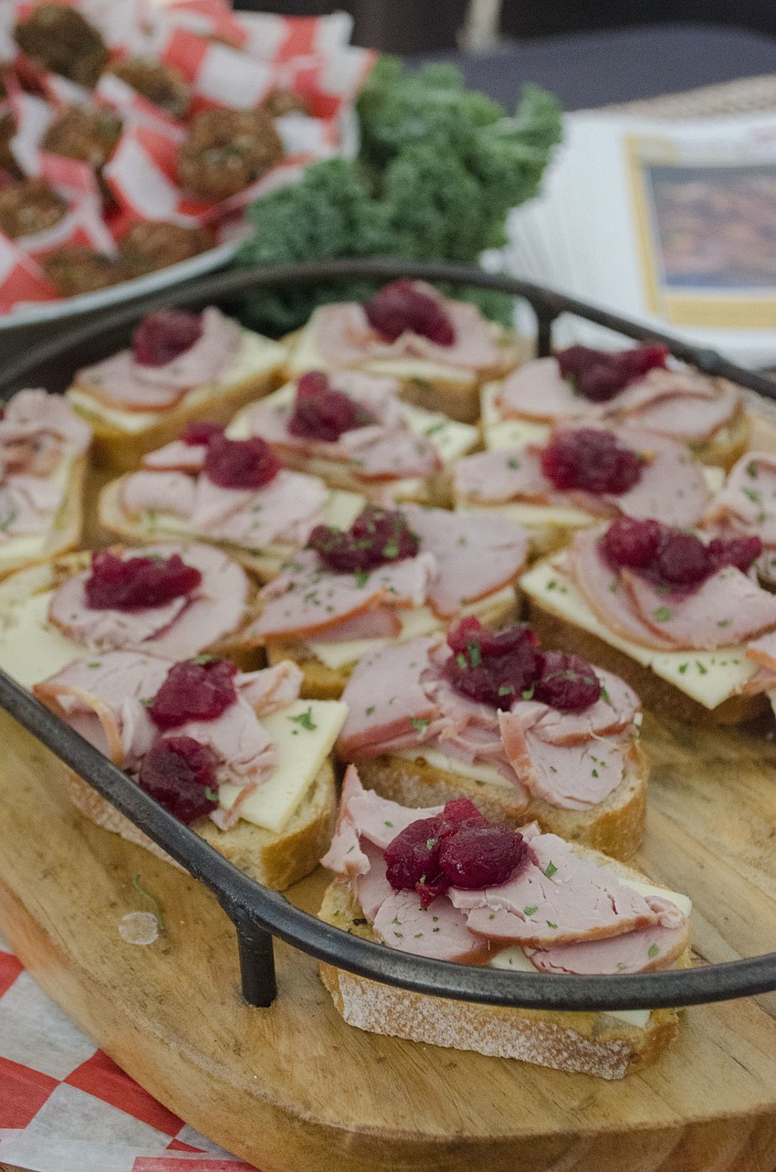 Geier’s Sausage Kitchen employees served smoked pork tenderloin at the Florida Winefest & Auction Grand Tasting, Brunch and Charity Auction on April 8 on the grounds of the Van Wezel Performing Arts Hall.