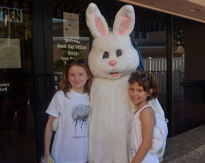 Nora Allen and Ayva Thoenes with the Easter Bunny