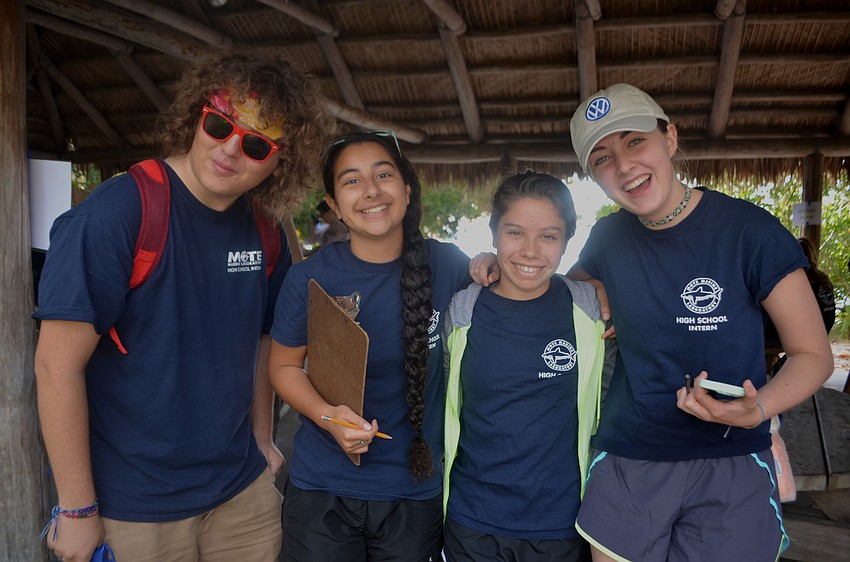 Mote high school interns Quinn Nilon, Rachel Galindo, Sofia Cartaya and Olivia Schmelts