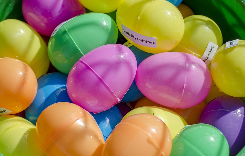 More than 150 children participated in this year'        s Siesta Key Easter Egg Hunt.
