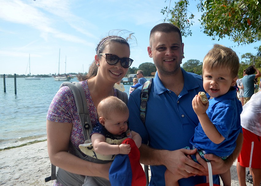 Katie and Jeff Comkowyzc with Nina, 6 months, and Max, 2