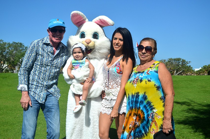 Robert, Adanya, Stephanie and Katia Pereira meet the Easter Bunny.