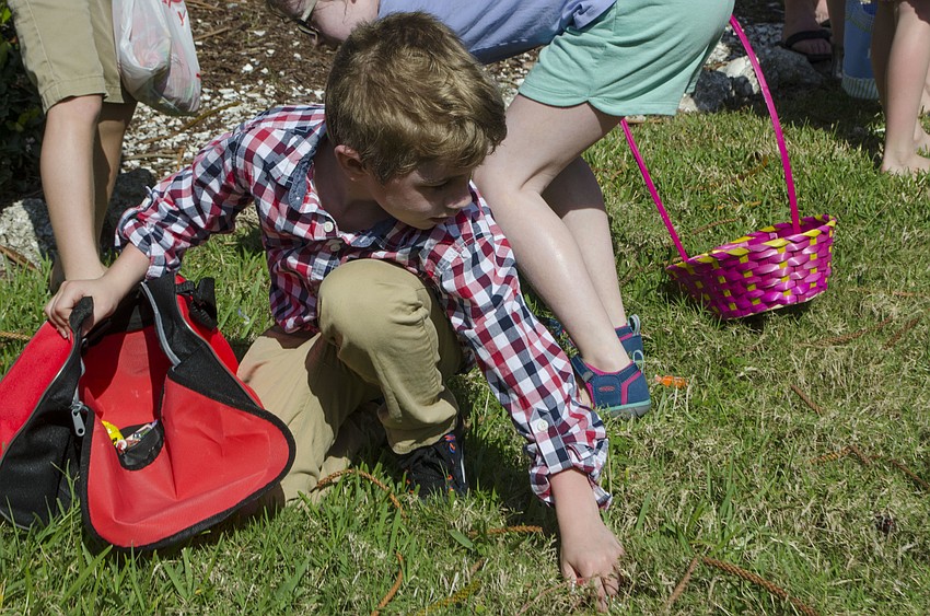 Liam Jones searches for candy at the Casa Del Mar Beach Resort Easter egg hunt on April 16 at Casa Del Mar.