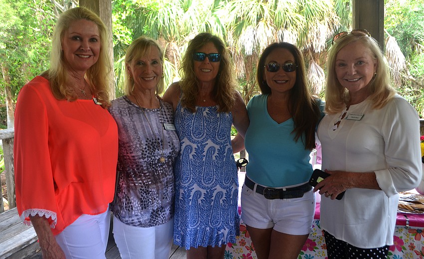 Longboat Key Garden Club President Susan Phillips, Linda Ulrich, Lyn Haycock, Kim Roberts and Phyllis Black