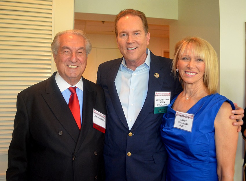 Republican Club of Longboat Key President Joe McElmeel, Congressman Vern Buchanan and Sandy Buchanan