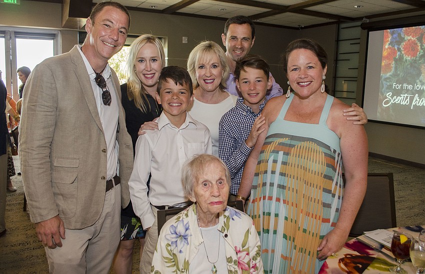Beau Wilberding, Crystal Hansen, Theo Balavoine, Teri Hansen, Olivier Balavoine, Hugo Balavoine, Ashley Wilberding Balavoine and Ann Spalding (front)