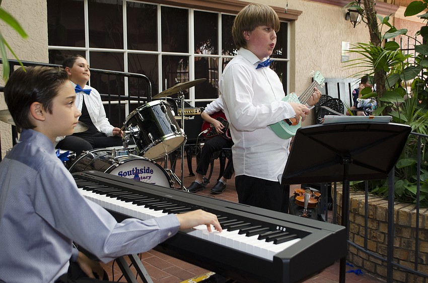 The Southside Elementary School Jazz Band performs during cocktail hour at Blue Ties and Butterflies on April 19 at Michael’s On East.