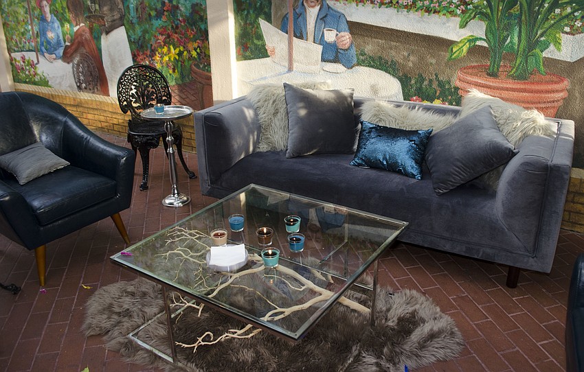 Guests lounged on stylish couches at Blue Ties and Butterflies on April 19 at Michael’s On East, courtesy of So Staged Events.