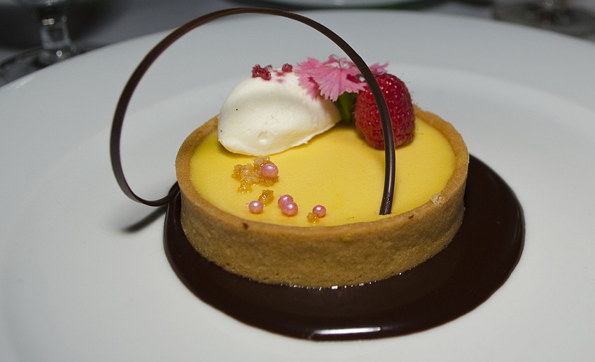 Guests enjoyed a mango cheesecake and vanilla bean tart with sweet cream and macadamia streusel at the end of Paws on the Catwalk on April 20 at The Ritz-Carlton, Sarasota.