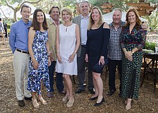 Co-hosts Ken and Jennifer Pendery and Billy and Nora Johnson with Rob and Jennifer Rominiecki and Michael and Terri Klauber