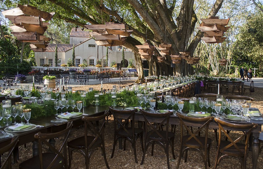 The gardens were decked on in whimsical decor for Garden to Plate: An Evening in Chagall’s French Riviera on April 21 at Marie Selby Botanical Gardens.