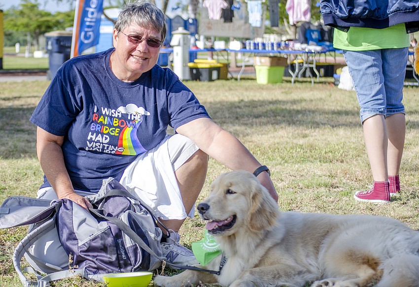 Kathy Hanas and her dog Pebbles