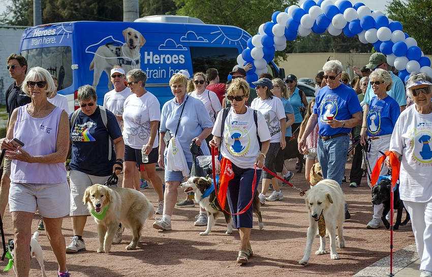 Participants begin the first lap of the walk-a-thon
