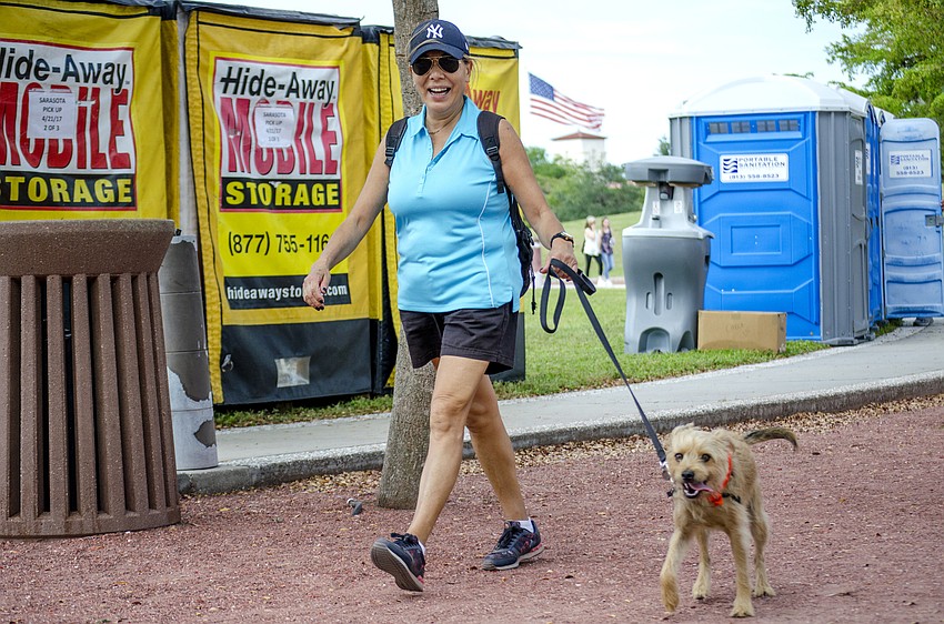 Oboe Piccinich participates in the Southeastern Guide Dog Walk-A-Thon in Payne Park.
