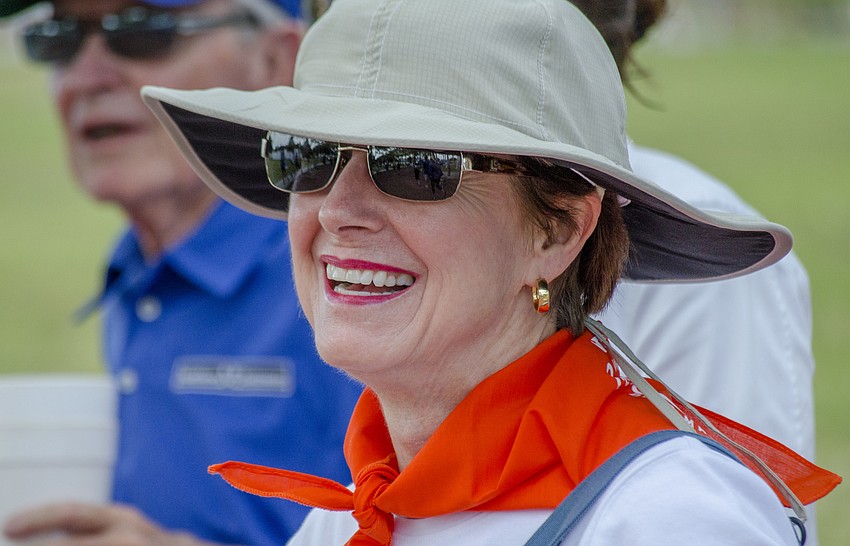 Linda Hutchinson  participates in the Southeastern Guide Dog Walk-A-Thon in Payne Park.