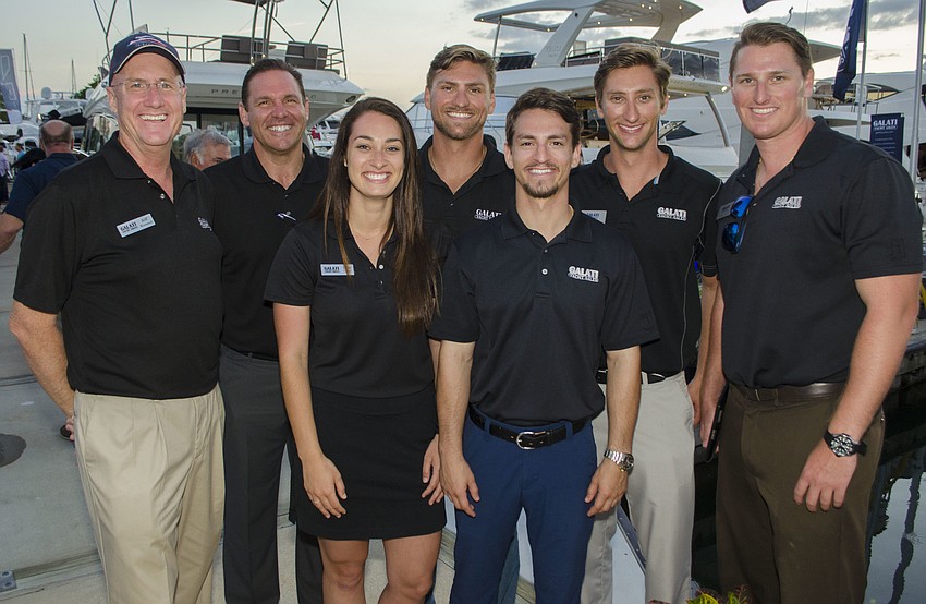 Jeff Rummel, COO of Galati Yacht Sales Darren Plymale, Emma Galati, Nick Galati, Jay Dee Jackson, Mike Galati and Carmine Galati