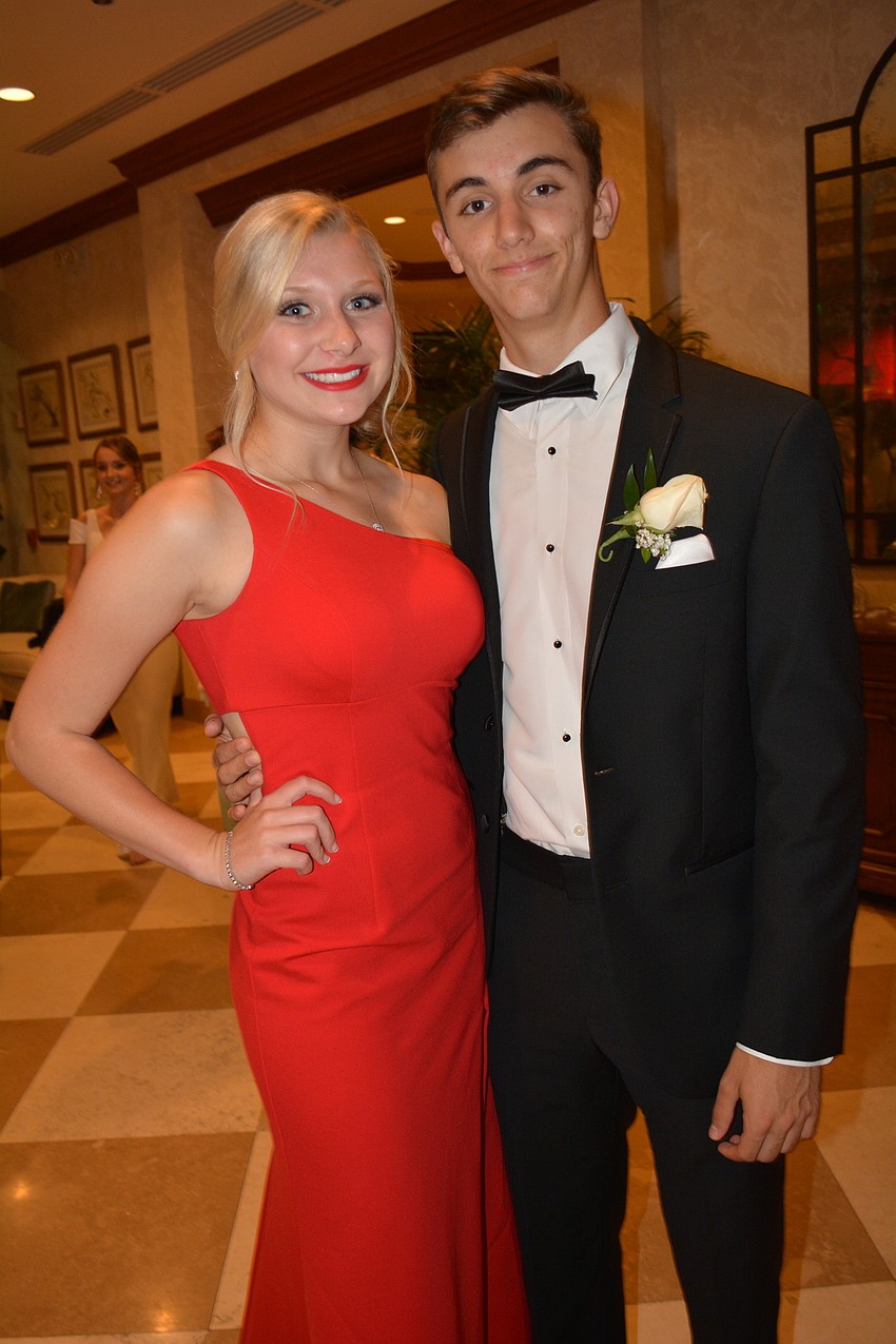 Sophomore Cayla Dammann with date Ethan Bertrand, a junior