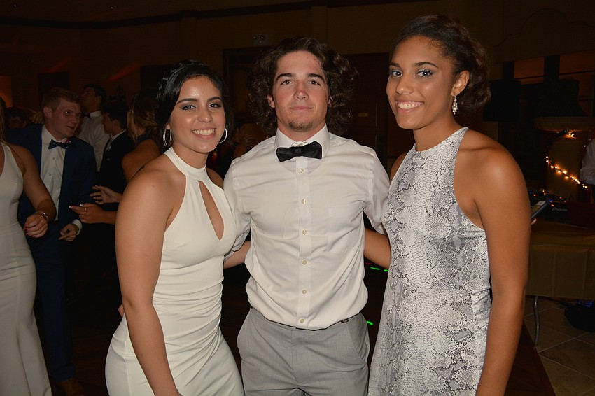 ODA'  s Tina Alvarez joins her date Mason Fischer, of Lakewood Ranch High, and friend Serena Feeney, also of ODA.