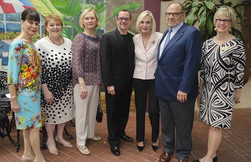 Lynda Doery, Karol Foss, Jean Volpe, honoree Iain Webb, Hillary Steele, Joe Volpe and Marjorie Floyd