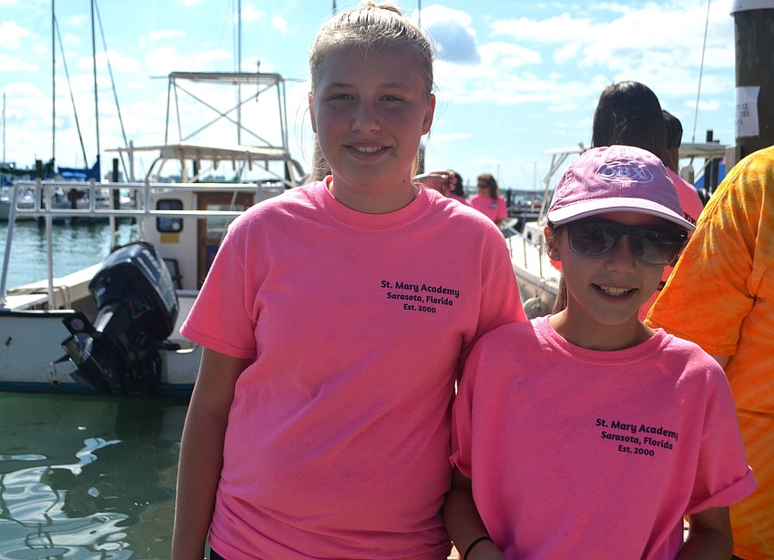 Sixth graders Sarah Kuntz and Anna Martinez