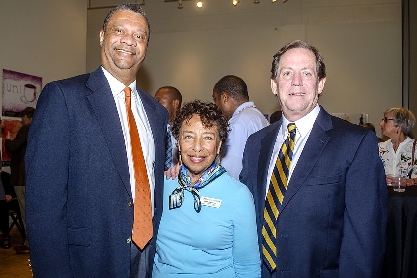 The newest Embracing Our Differences Board member Chief Judge of the 12th Judicial Circuit Court Charles Williams, board member Carol Poteat-Buchanan and  Executive Director Michael Shelton