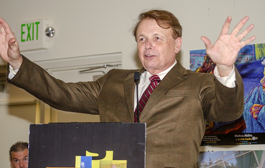 Ringling College of Art and Design President Larry Thompson welcomed guests to the event.