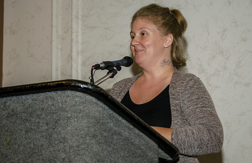 Family Promise program participant Jerika Wartenbe spoke about how the Family Promise program helped her and her family find permanent housing.