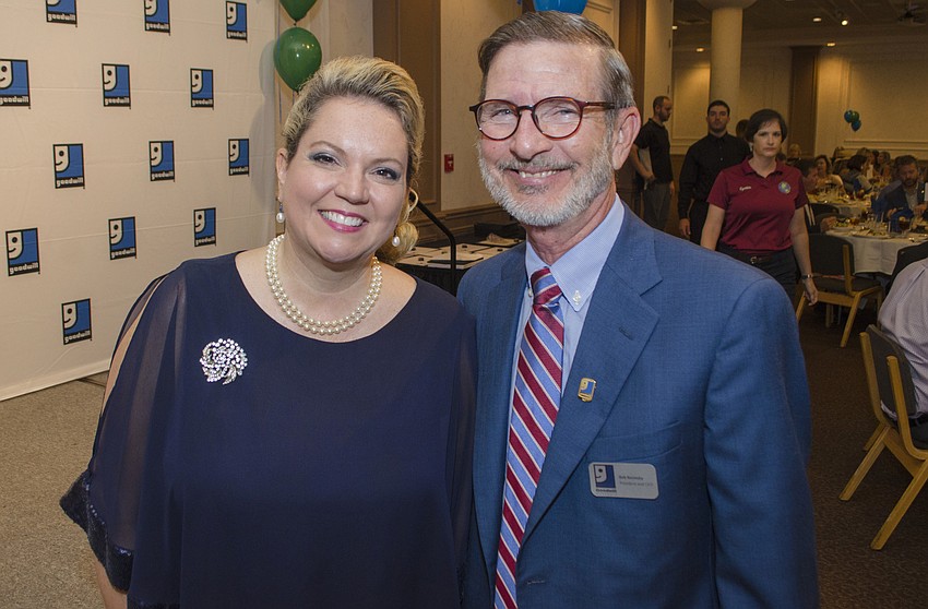 Goodwill Manasota Vice President of Foundation Veronica Brandon Miller and Goodwill Manasota President and CEO Bob Rosinsky