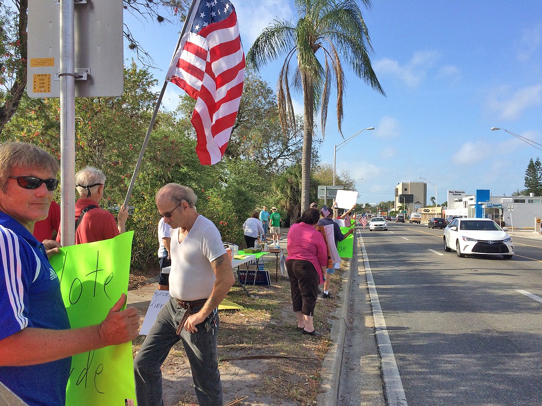 The Republican Party of Sarasota hosted a rally as early voting kicked off in the city of Sarasota Monday.