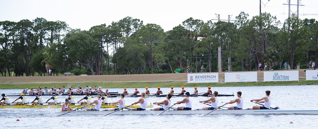 The Sarasota Crew cleaned up the competition April 29-30 at the Florida Scholastic Rowing Association Sweep State Championship at Nathan Benderson Park.