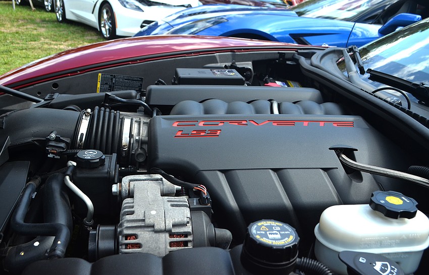 A 2009 red convertible engine was on display in St. Armands Circle Park.