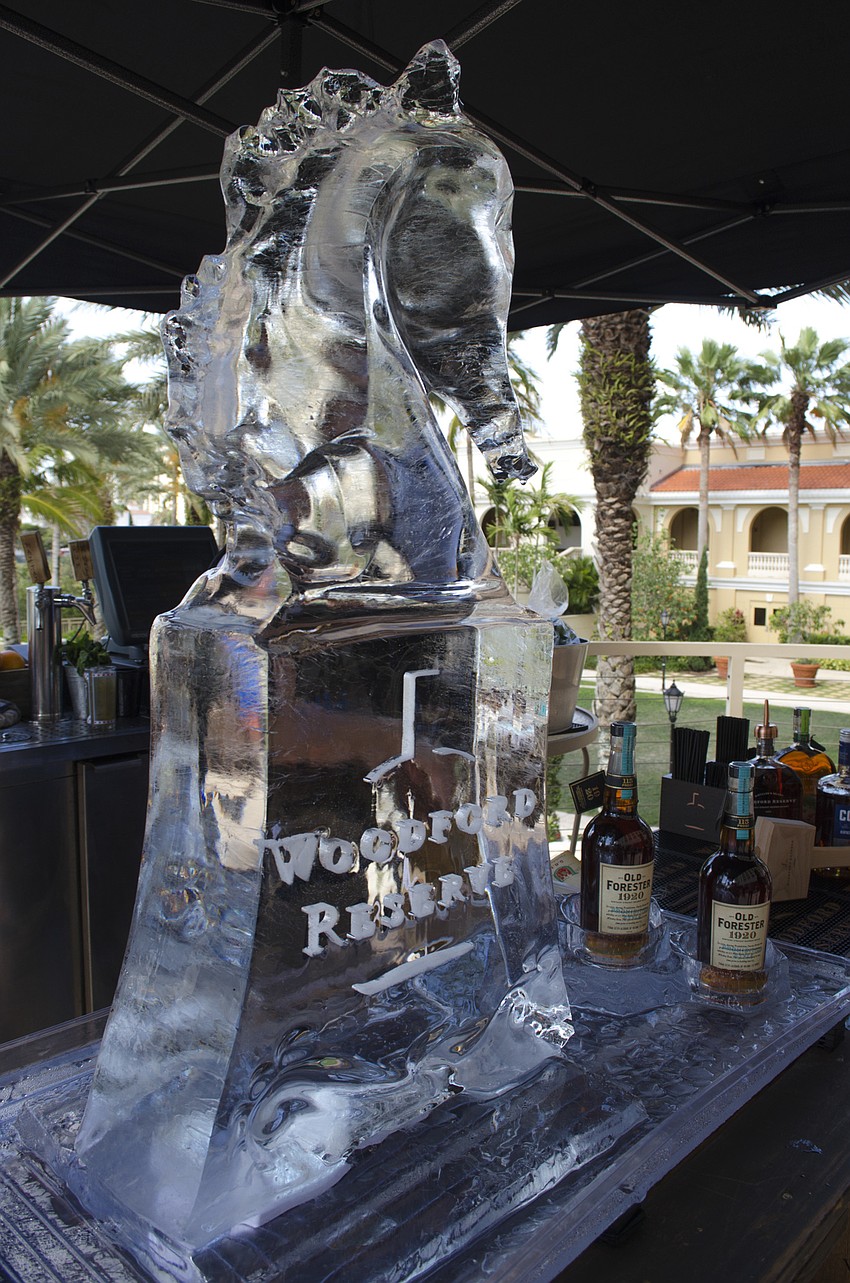 Several Woodford Reserve ice sculptures made for elegant decor at Derby Day on May 6 at Jack Dusty.