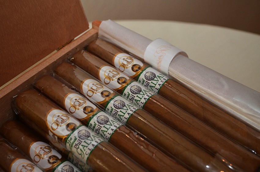 Custom-labeled Olivia Cigars were available for players.