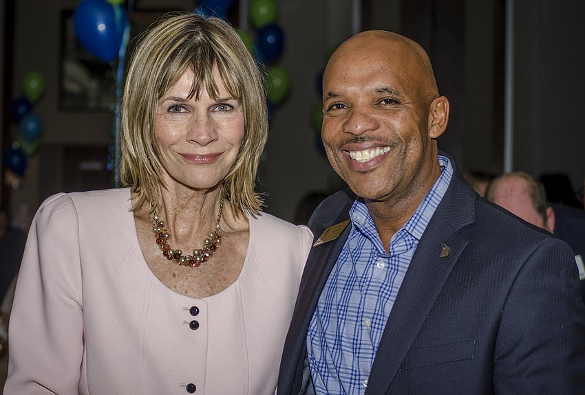 Former City Commissioner Suzanne Atwell and Deputy City Manager Marlon Brown