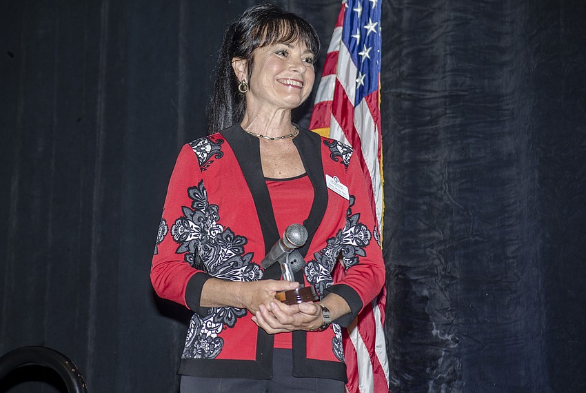 Co-founder of the Circus Arts Conservatory Dolly Jacobs receives the Voice of Sarasota Award.
