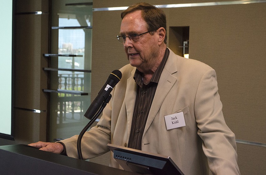 Glasser Schoenbaum Human Services Center Board Chairman Jack Kidd addresses the crowd at the Collaboration Celebration Luncheon on May 11 at Michael’s on the Bay at Selby Gardens.