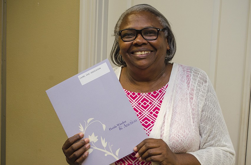 Sandra Terry accepted the grant awarded to Laurel Civic Association on May 11 at Community Foundation of Sarasota County.