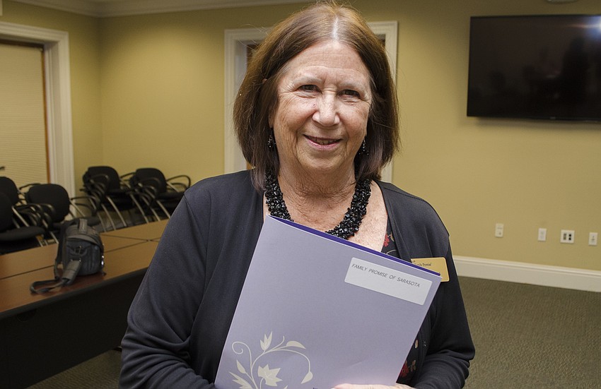 Sally Reeder accepted the grant awarded to Family Promise of Sarasota on May 11 at Community Foundation of Sarasota County.