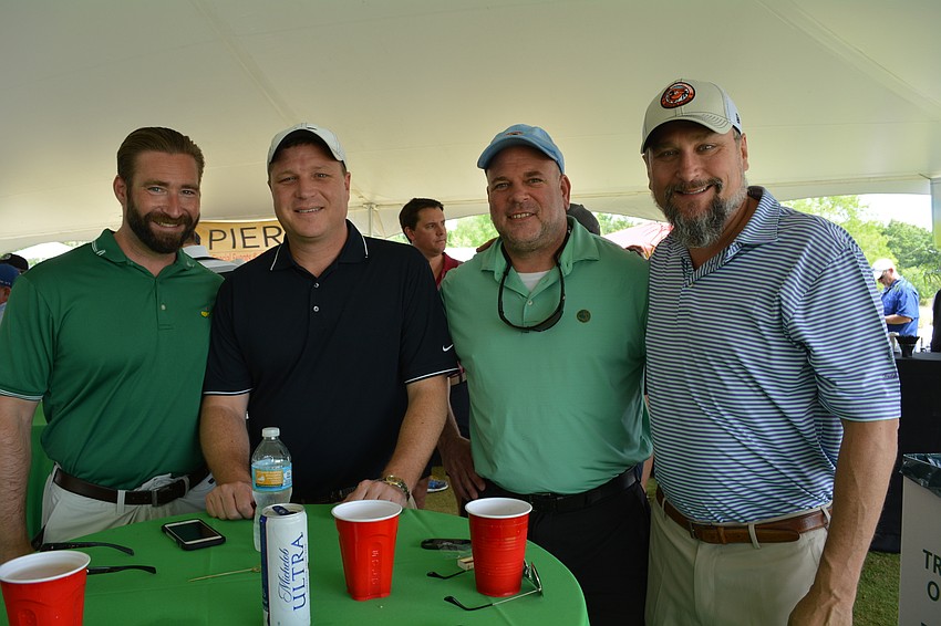 Jon Costello, Jeff Brandes, Cameron Cooper and Doug Holder chat following lunch.