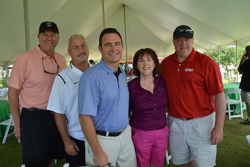 Pat Hagerty, Carl Callahan, Jeff Podobnik, Manatee Education Foundation Executive Director Mary Glass and Ron Allen
