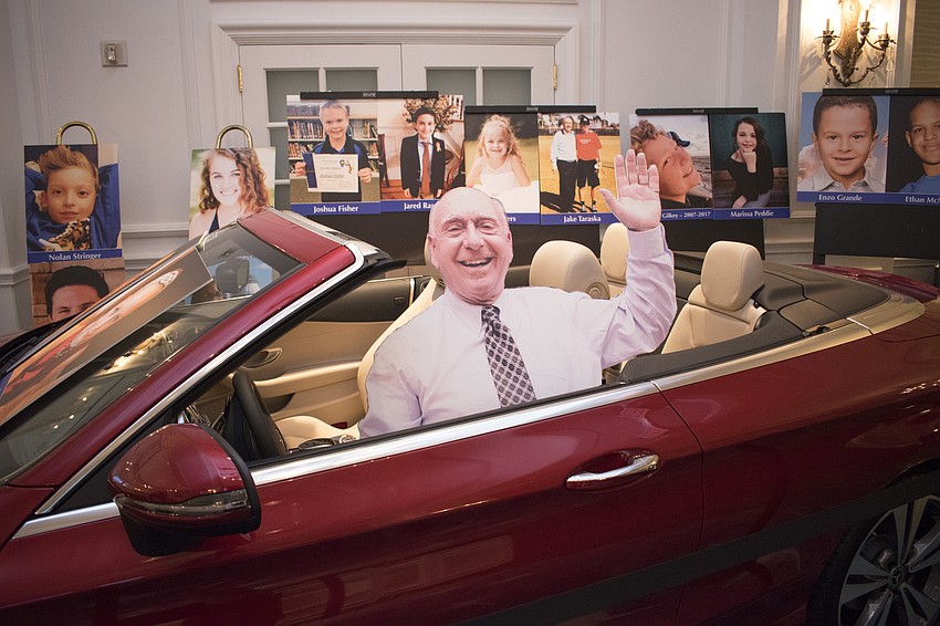 Guests were greeted by a cutout of Dick Vitale and several pediatric cancer patients and survivors at the Dick Vitale Gala on May 12 at The Ritz-Carlton, Sarasota.