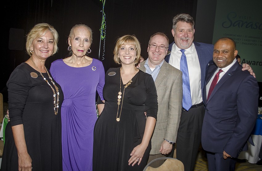 Sandra Rios, Sally Krause, Tamara Rogers, Patrick Snodgraus, Bob Weil and Visit Sarasota CEO Ken Lawson